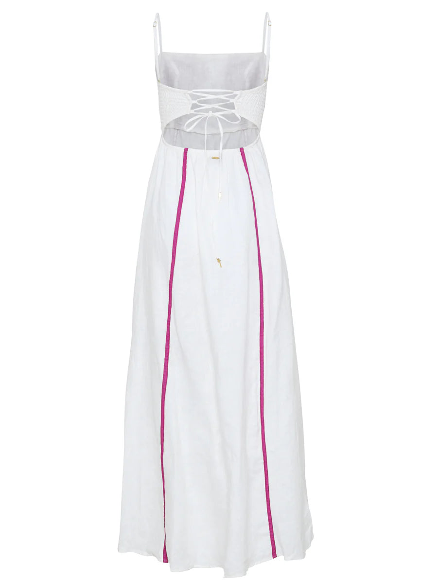 Tropical Haven Ela Dress - Open Beige