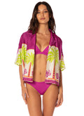 Moroccan Palm Octavia Shirt - Bright Purple