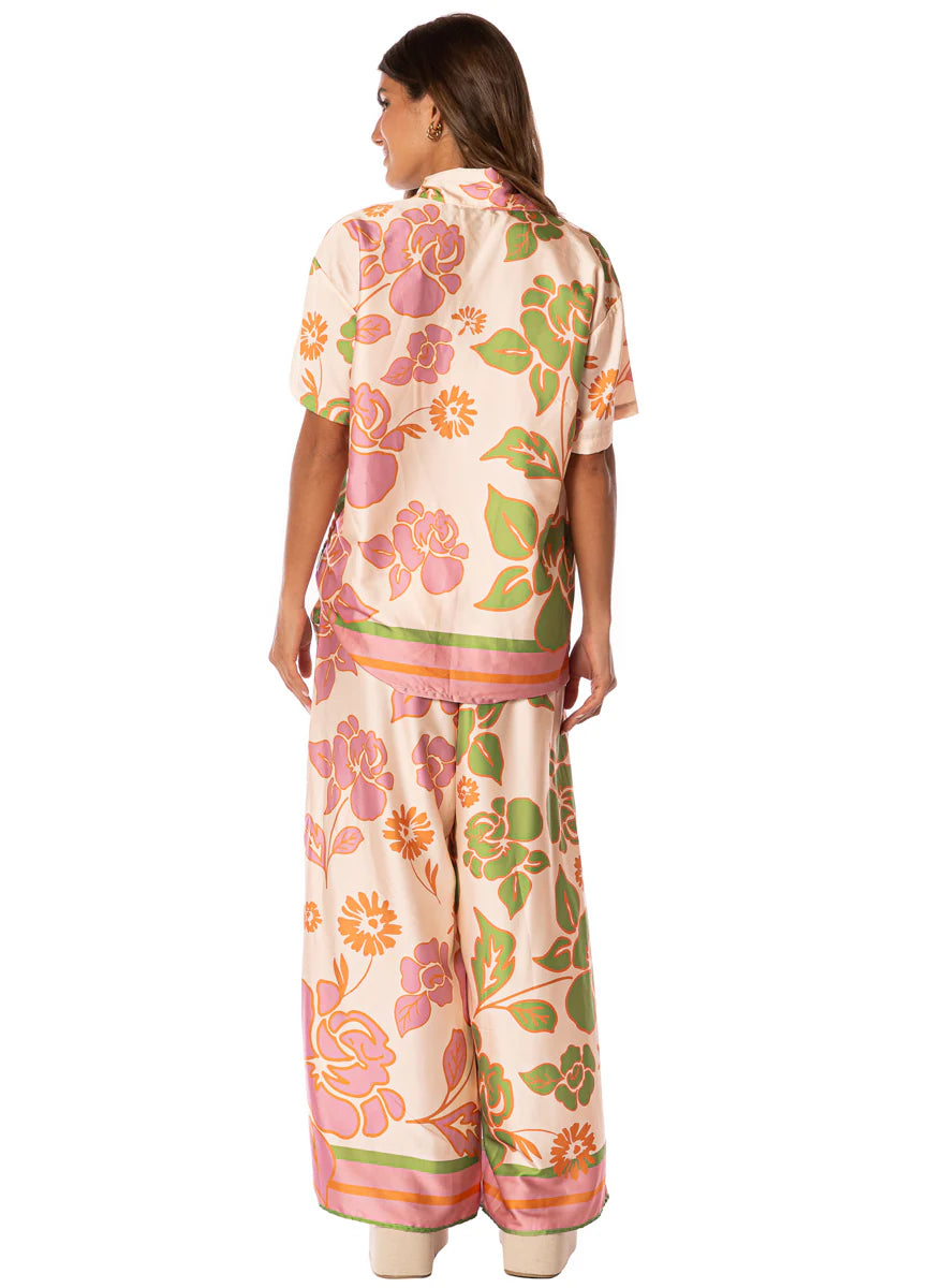 Floating Blooms Noise Shirt - Open White