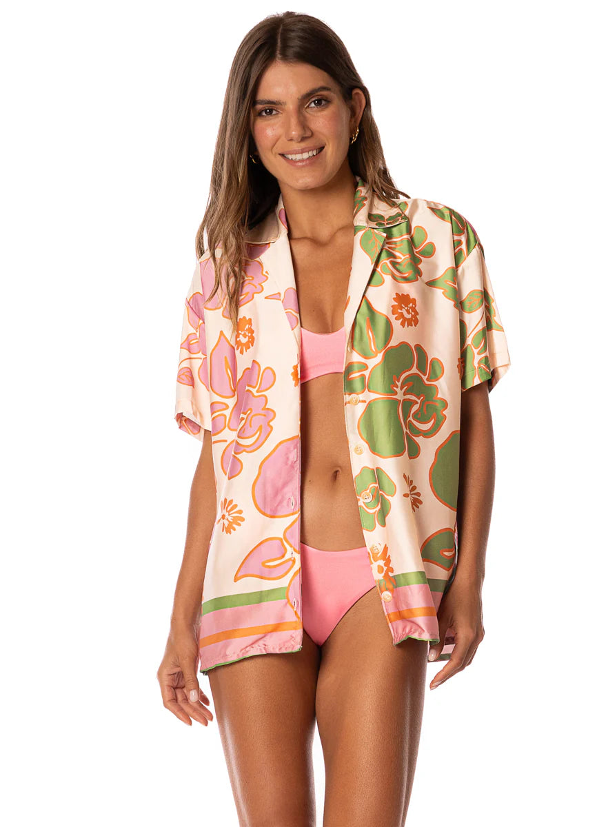 Floating Blooms Noise Shirt - Open White