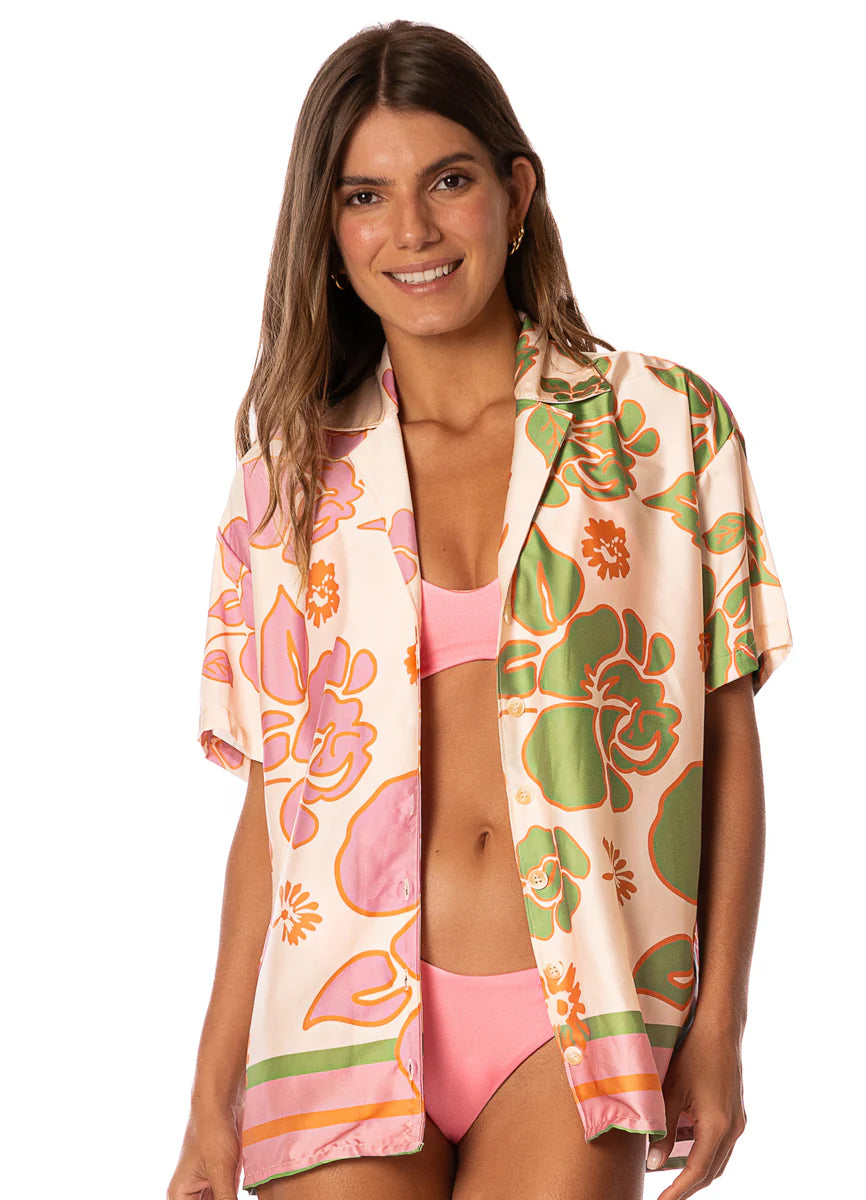 Floating Blooms Noise Shirt - Open White