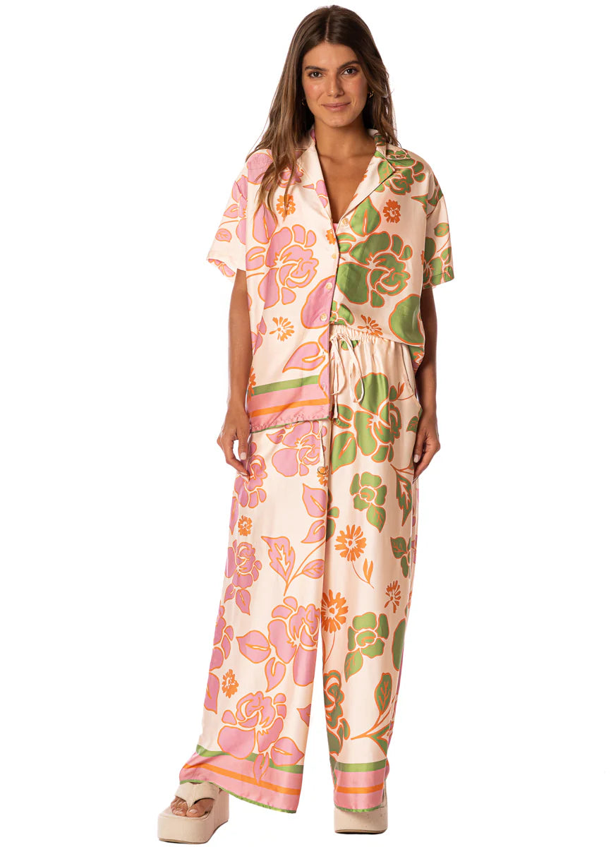 Floating Blooms Noise Shirt - Open White