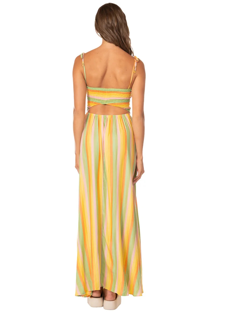 Rhythmic Lines Felicia Dress - Open Yellow