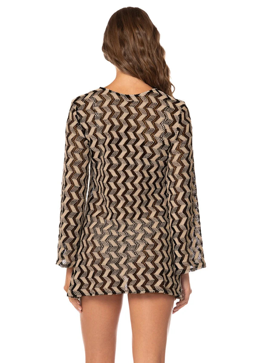 Black & White Sunset Yoko Dress - Black