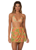 Blooming Stripes Dara Skirt - Open Green