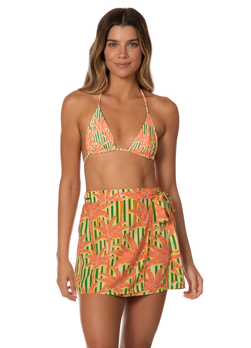 Blooming Stripes Dara Skirt - Open Green