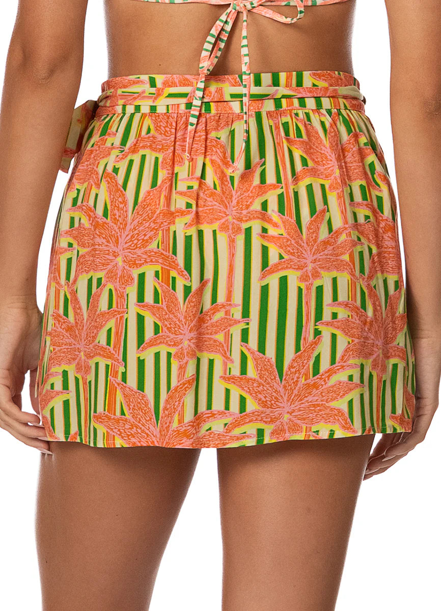 Blooming Stripes Dara Skirt - Open Green