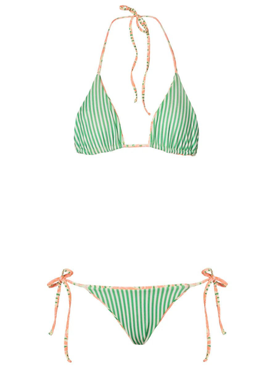 Blooming Stripes Sunning Bottom - Bright Green