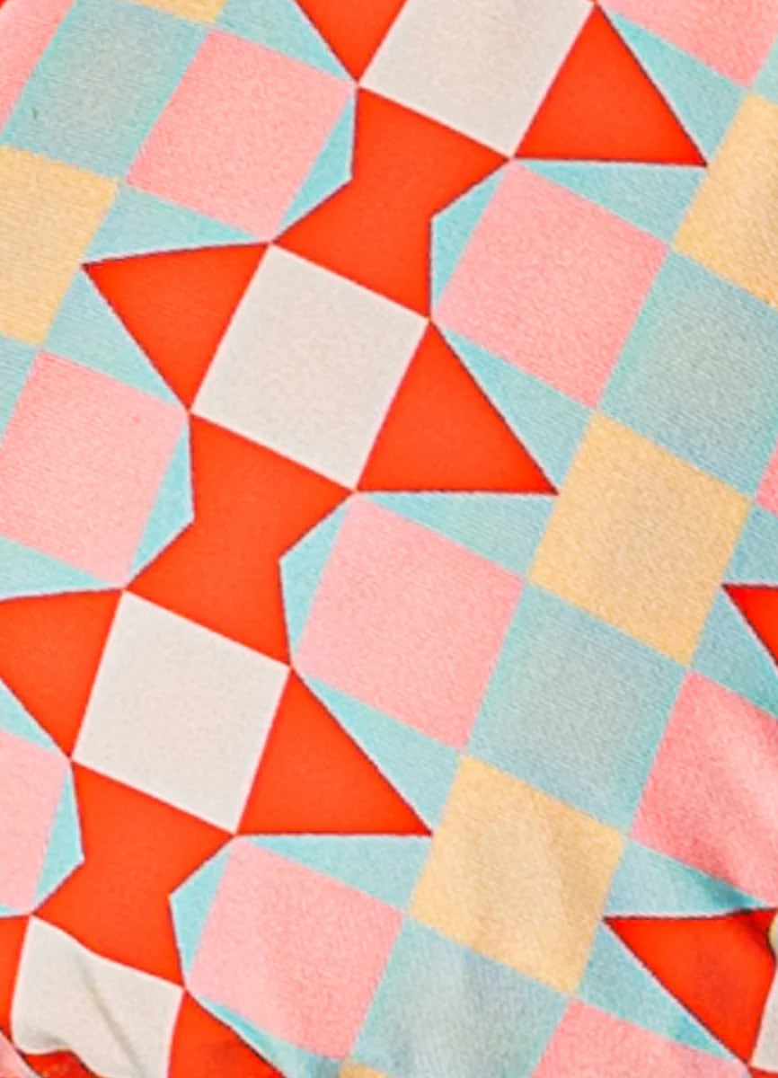 Geomatrix Ginger Top - Open Red