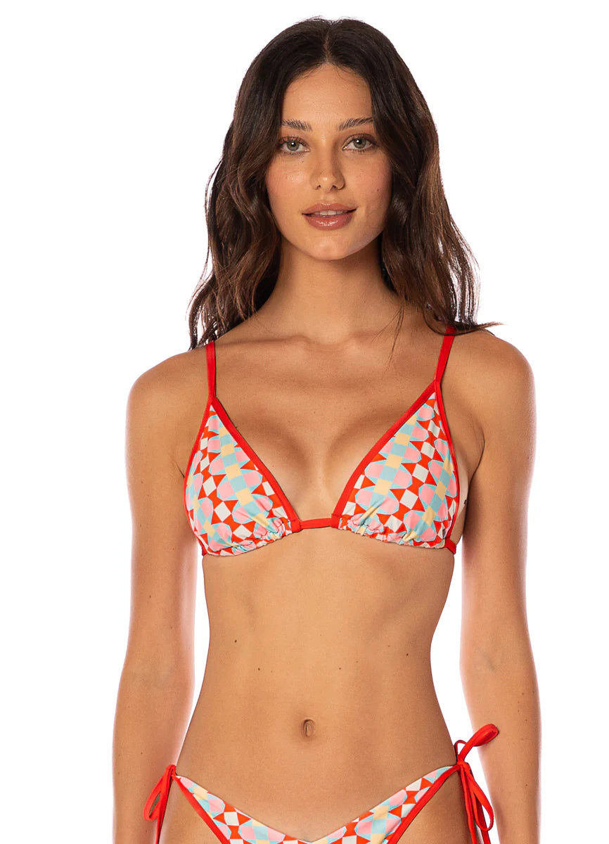 Geomatrix Ginger Top - Open Red