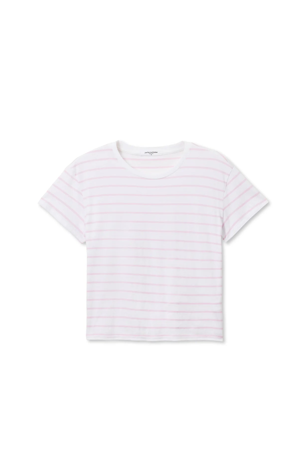 Everett Jersey Stripe Boxy Crew Tee - Tomato Stripe