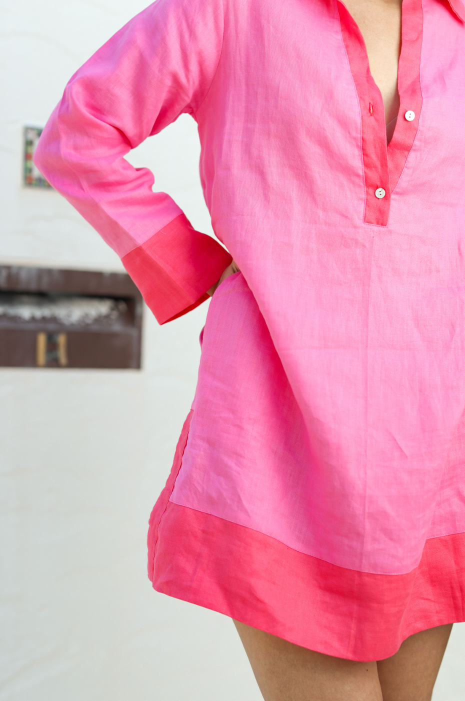 Bora Bora Dress - Linen - Pink