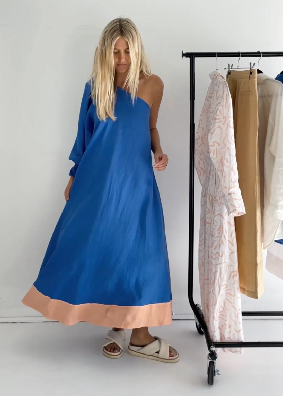 Molten Dress - Linen - Ocean Blue