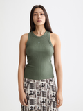 Ribbed racer tank - Thyme
