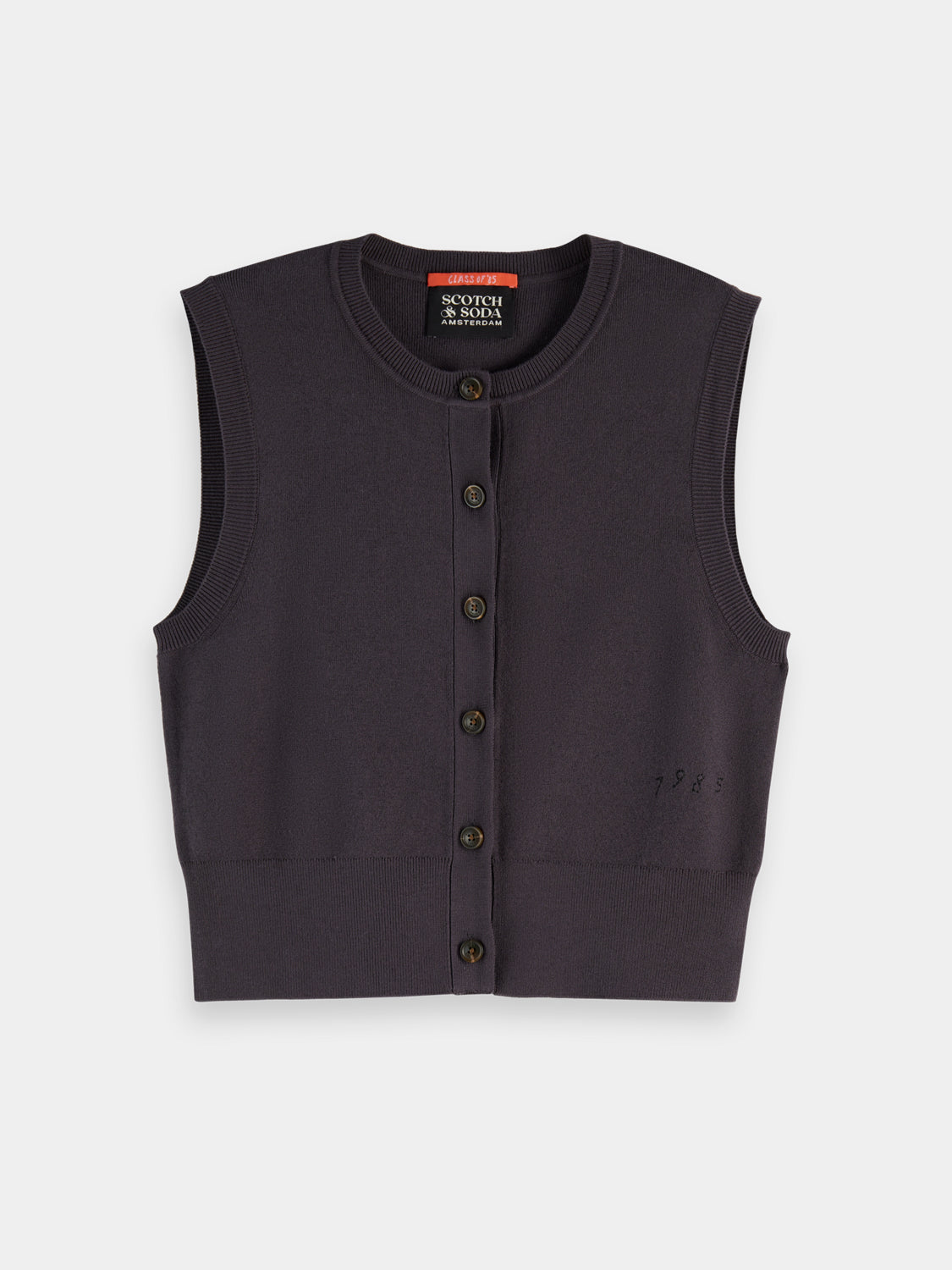 Knitted spencer top - Charcoal Art