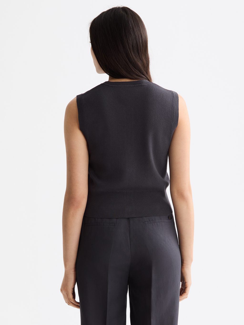 Knitted spencer top - Charcoal Art