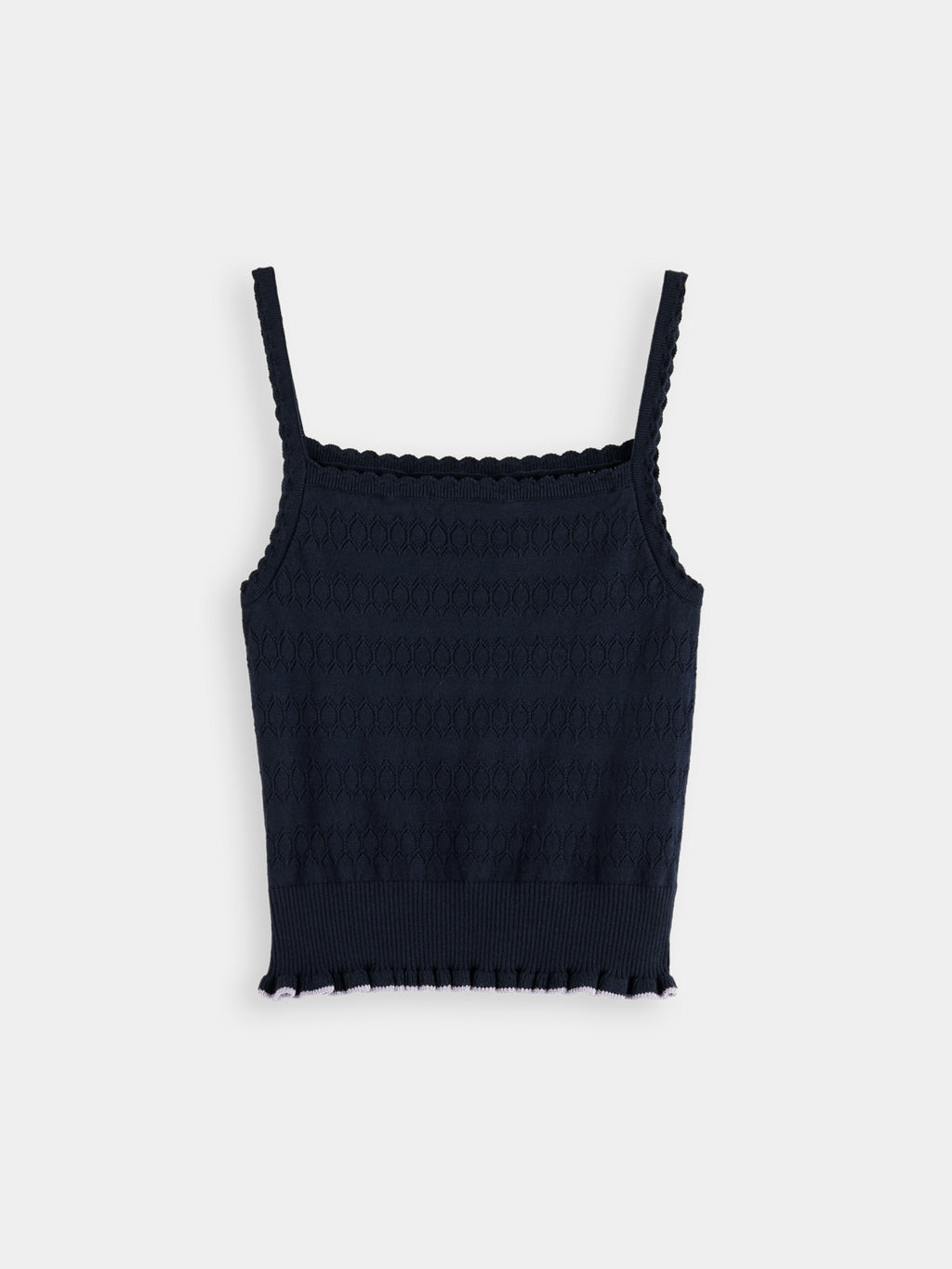 Pointelle knitted tank - Sky Captain