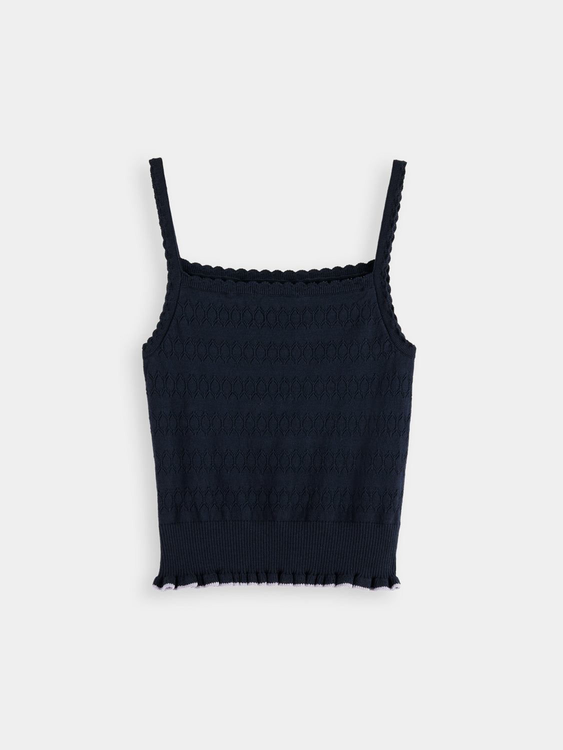 Pointelle knitted tank - Sky Captain