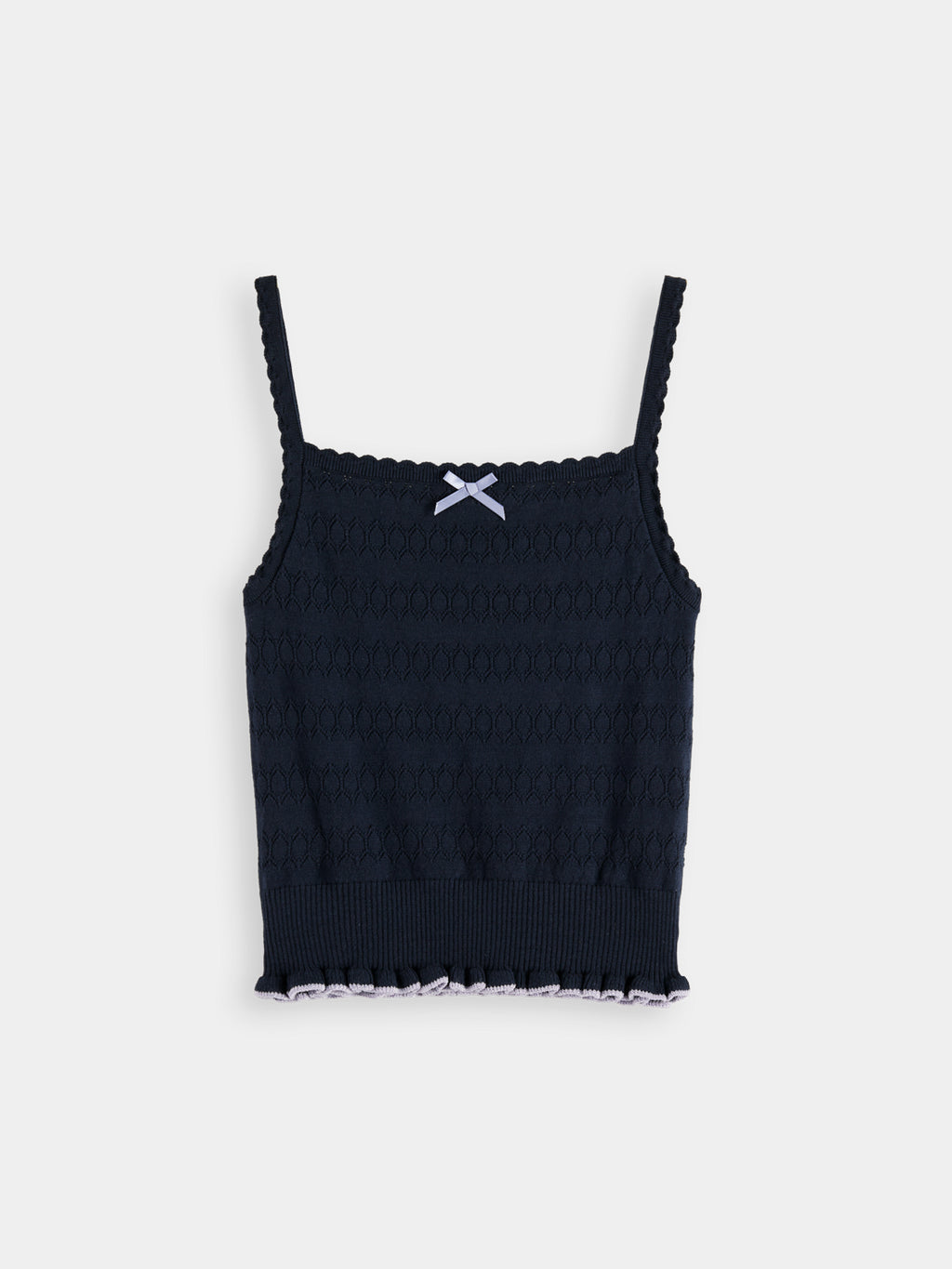 Pointelle knitted tank - Sky Captain