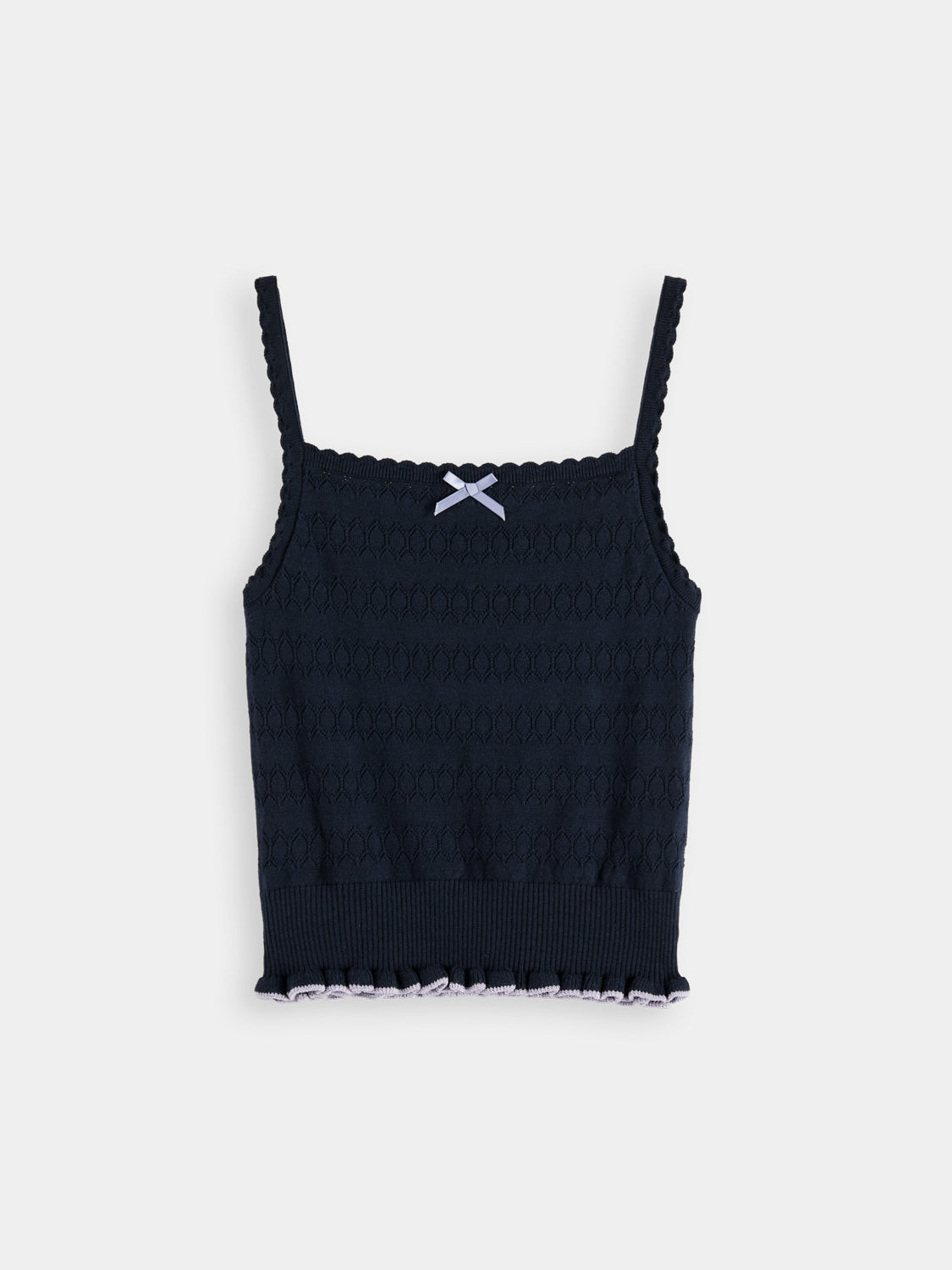 Pointelle knitted tank - Sky Captain