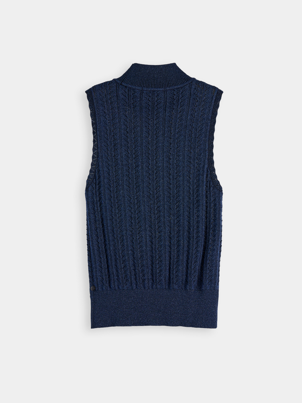 Metallic pointelle tank - Meteorite/Peacoat Metallic