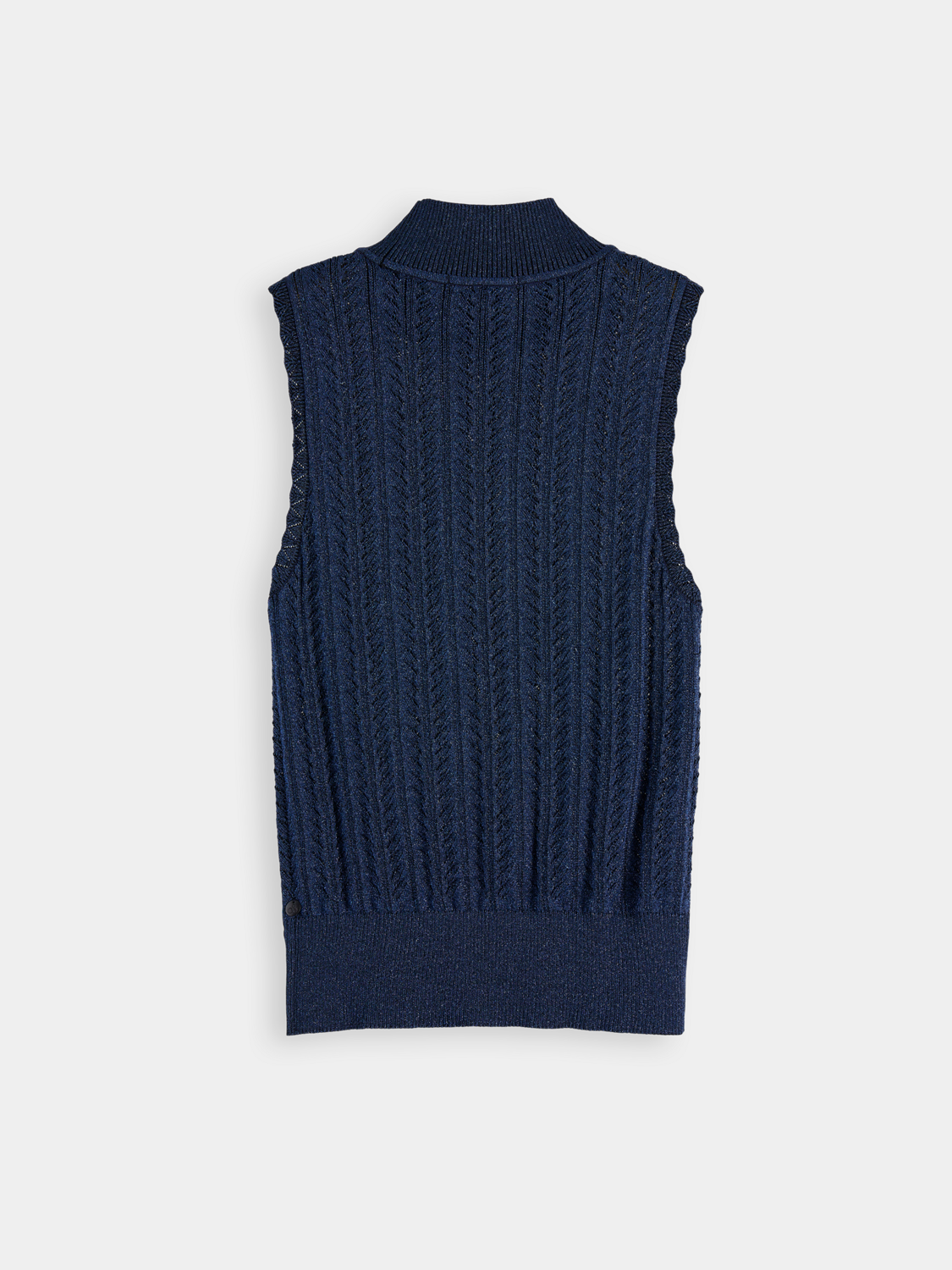 Metallic pointelle tank - Meteorite/Peacoat Metallic