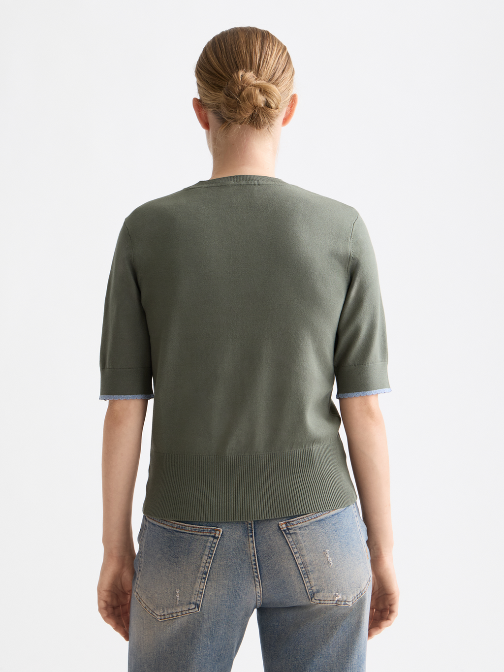 Short sleeved pullover top - Thyme