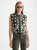 Fuzzy jacquard spencer - Thyme