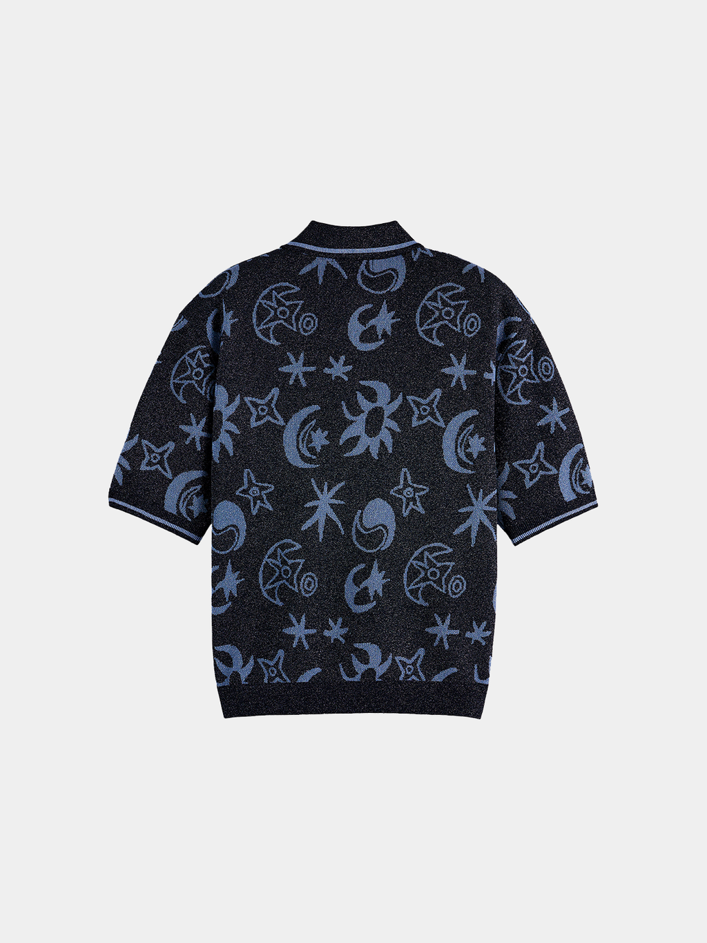 Jacquard short sleeve pullover - Cosmic Sky Spaced Carbon