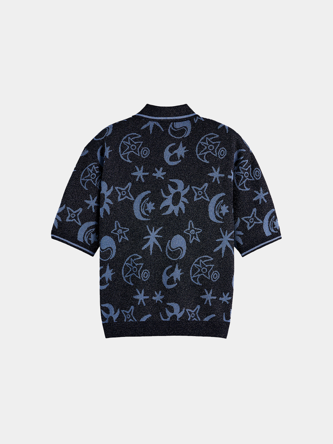 Jacquard short sleeve pullover - Cosmic Sky Spaced Carbon