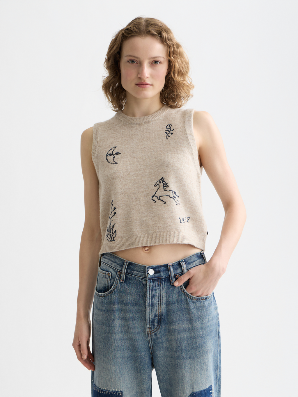 Scotch & Soda - Knitted tank - Oatmeal Melange