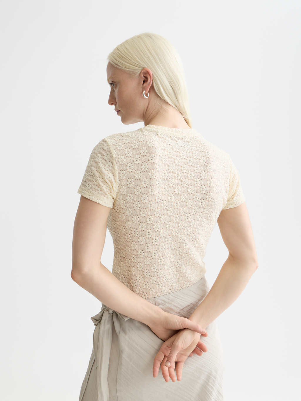 Open structure t-shirt - Eggnog