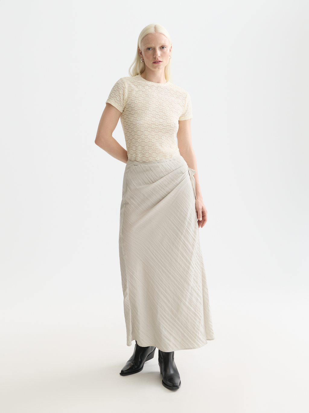 Open structure t-shirt - Eggnog