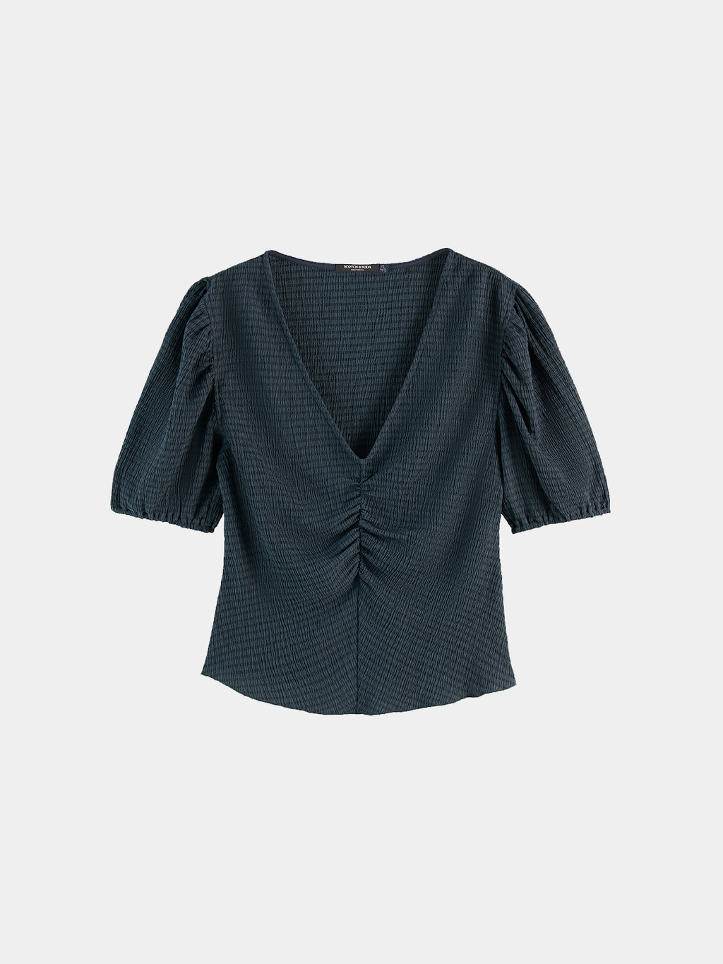 Structured v-neck top - Carbon