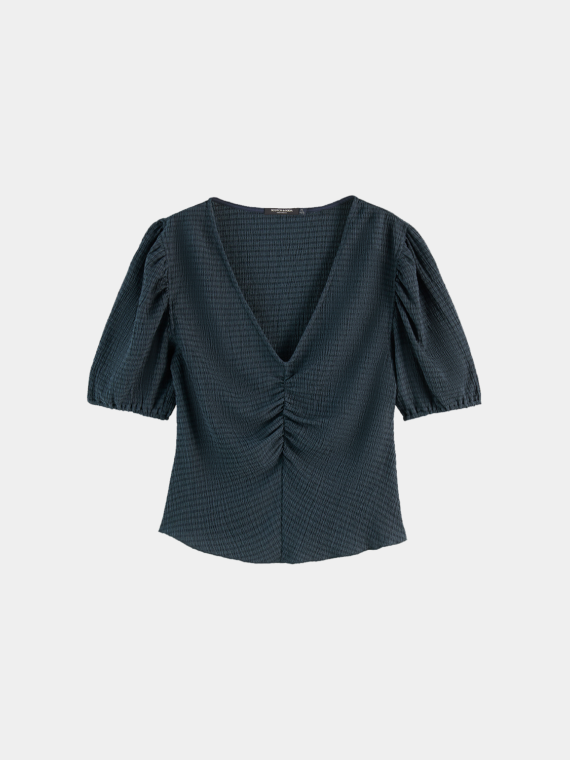 Structured v-neck top - Carbon