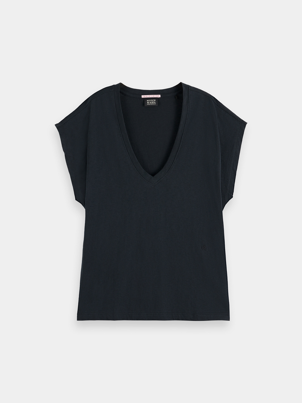 Scotch & Soda - Slub v-neck t-shirt - Black