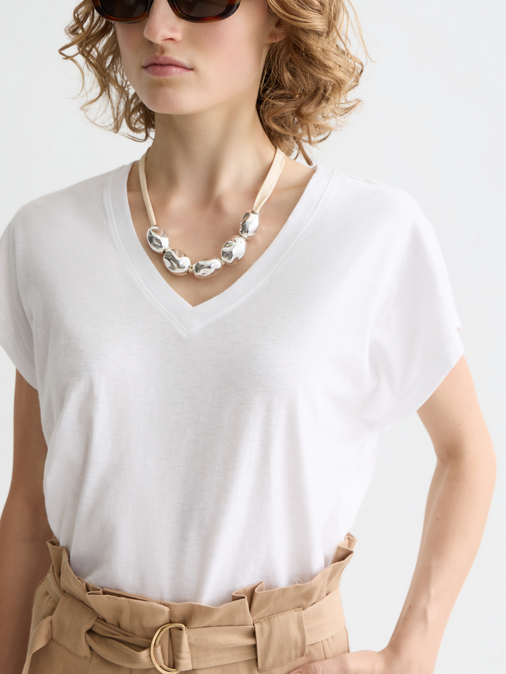 Scotch & Soda - Slub v-neck t-shirt - White
