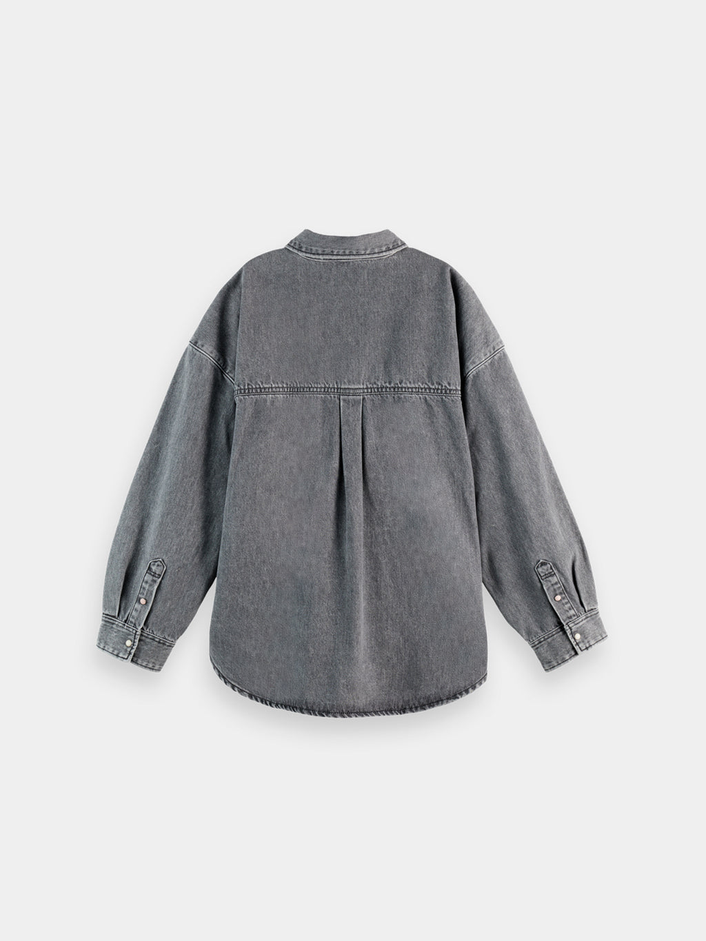 Washed denim overshirt - Black Spark