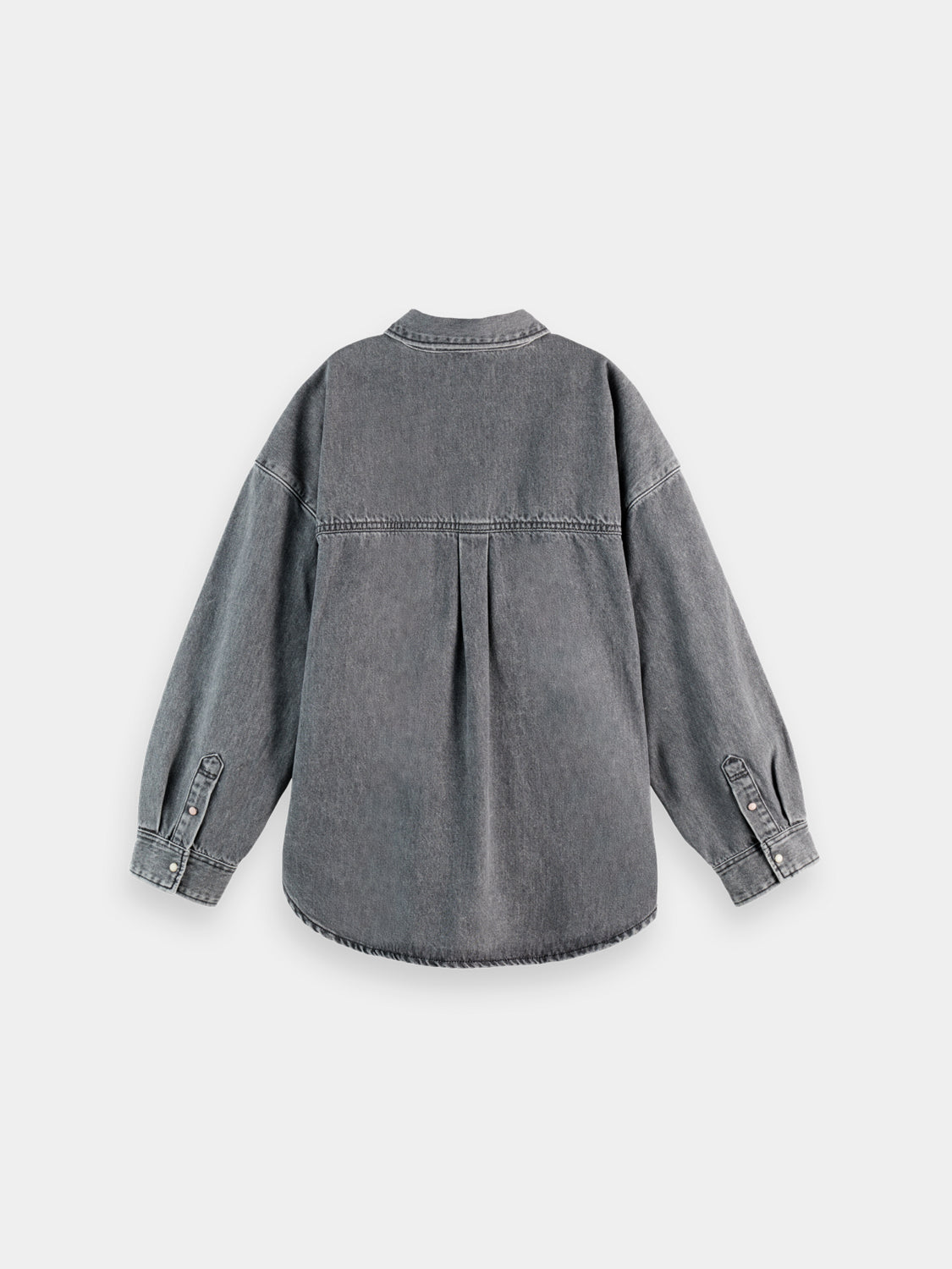 Washed denim overshirt - Black Spark