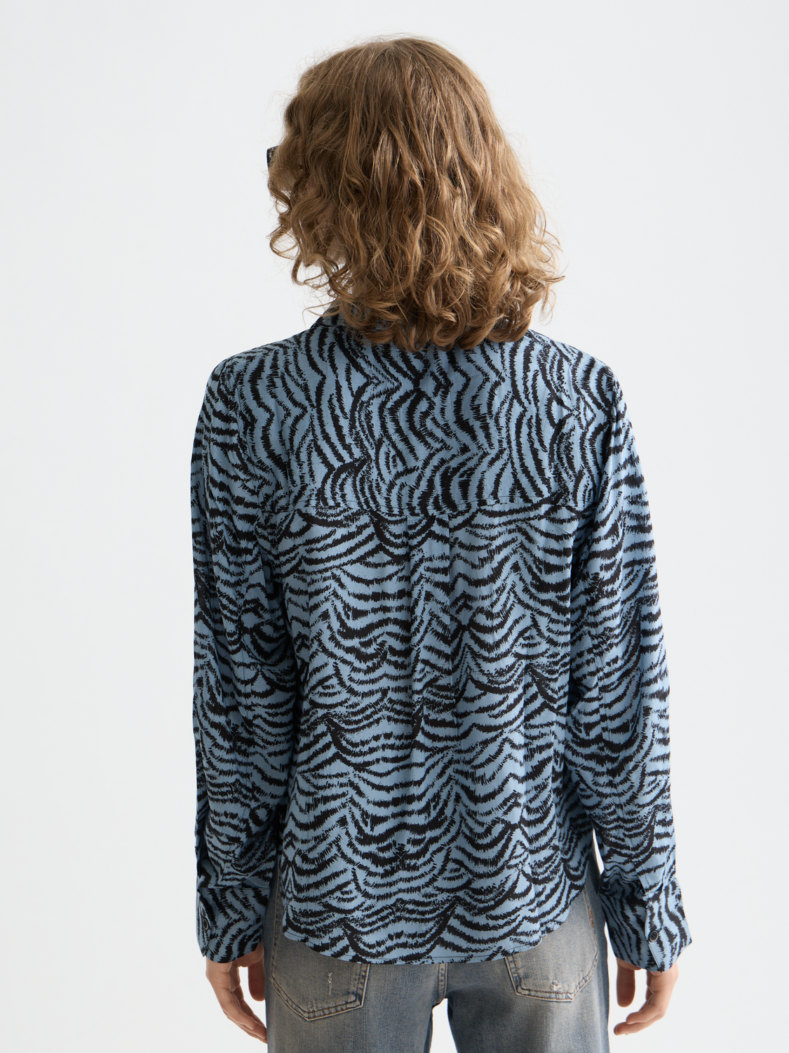 Printed shirt - Ikat Feather Blue
