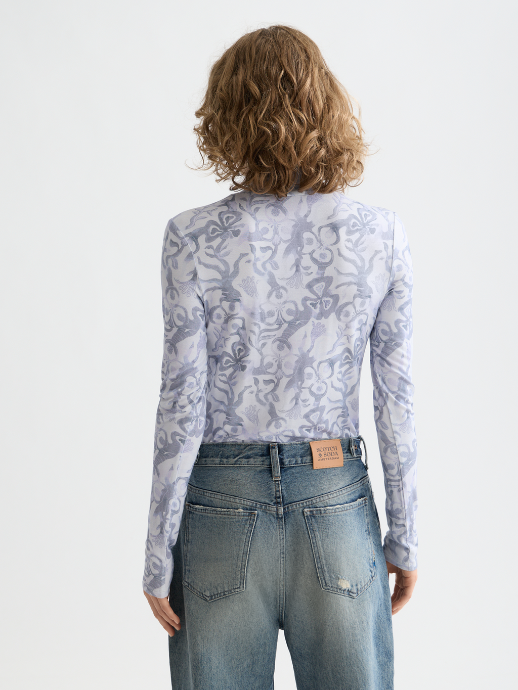 Printed mock neck - Dancer Lavender