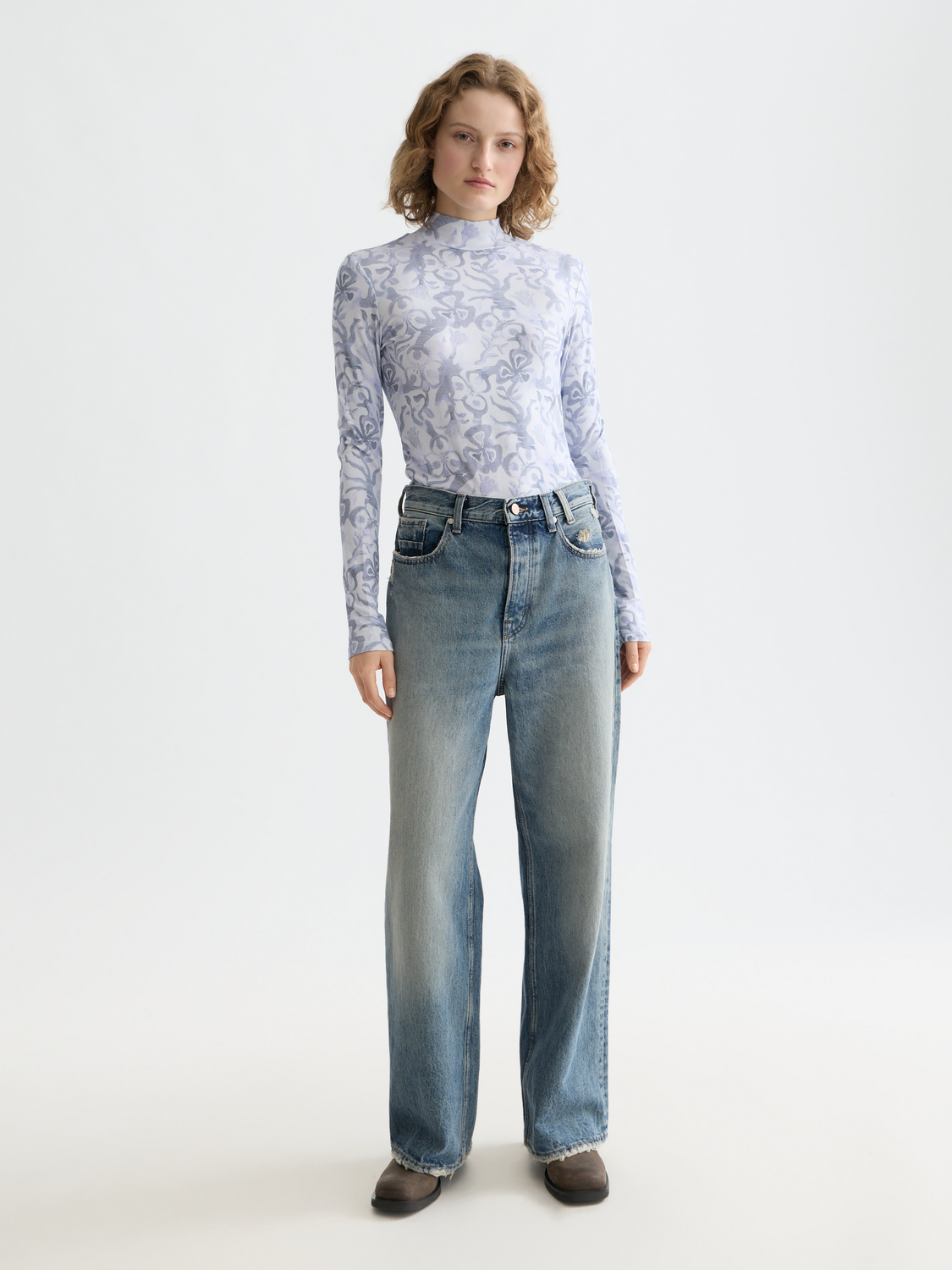 Printed mock neck - Dancer Lavender