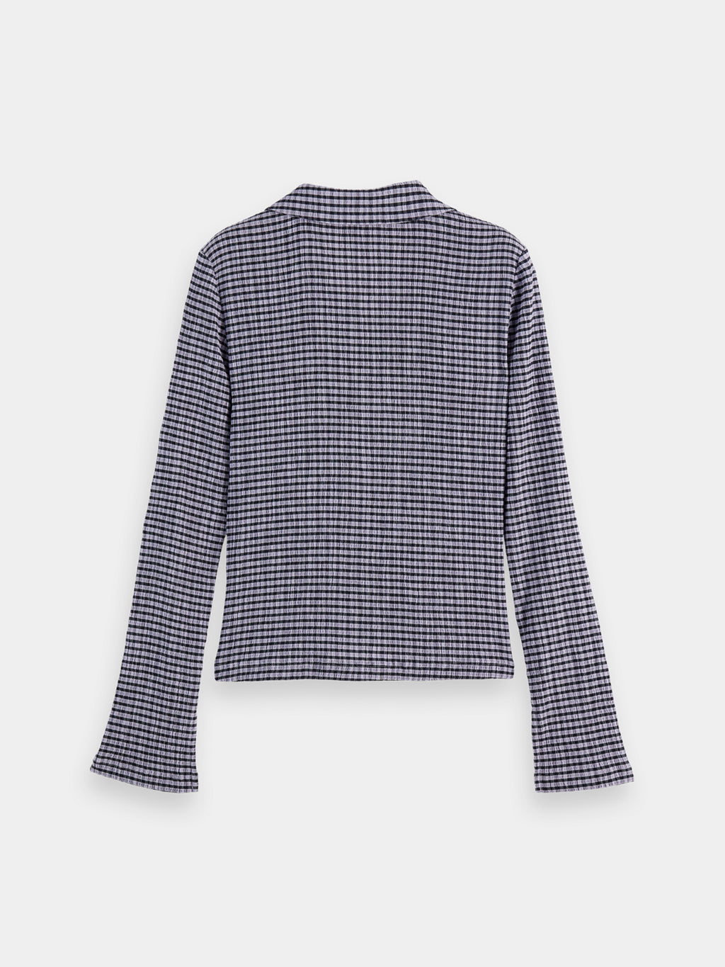 Gingham button up top - Sky Captain/ Languid Lavender