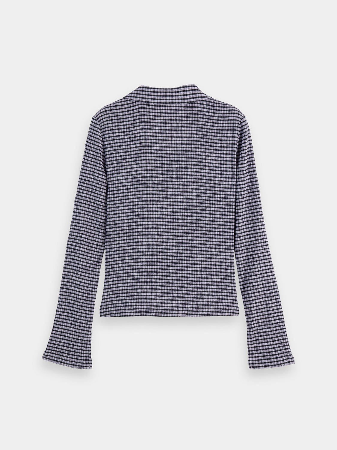 Gingham button up top - Sky Captain/ Languid Lavender