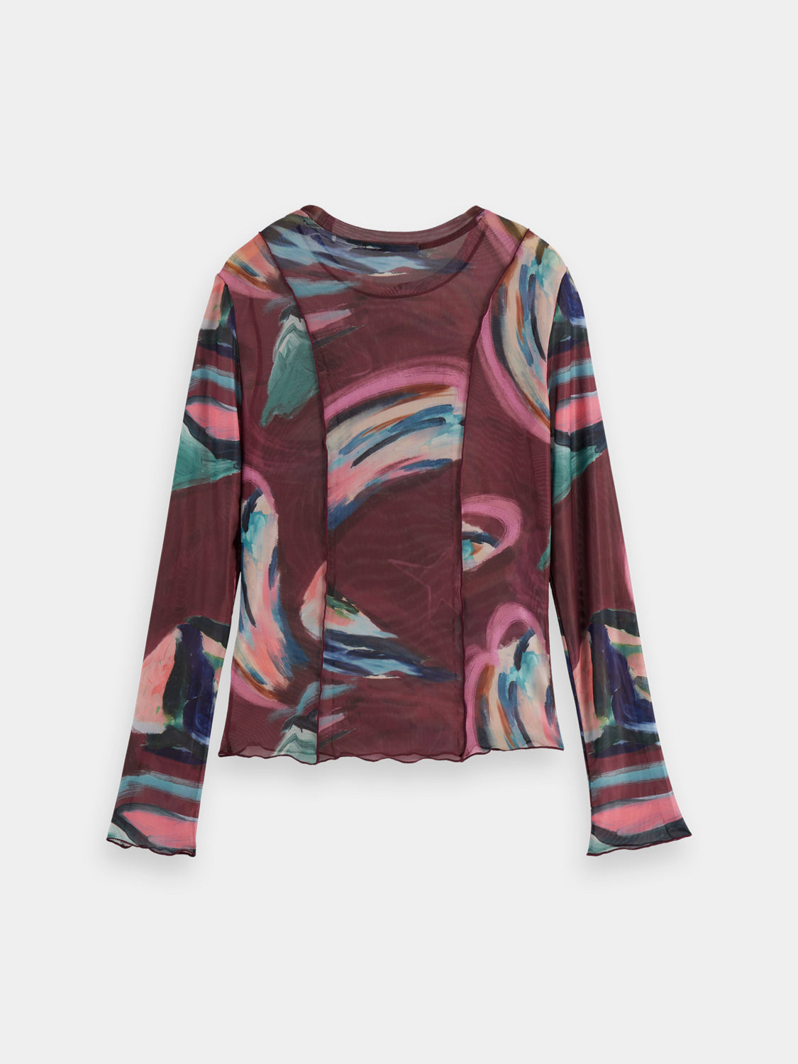 Mesh long sleeved t-shirt - Abstract Mountain