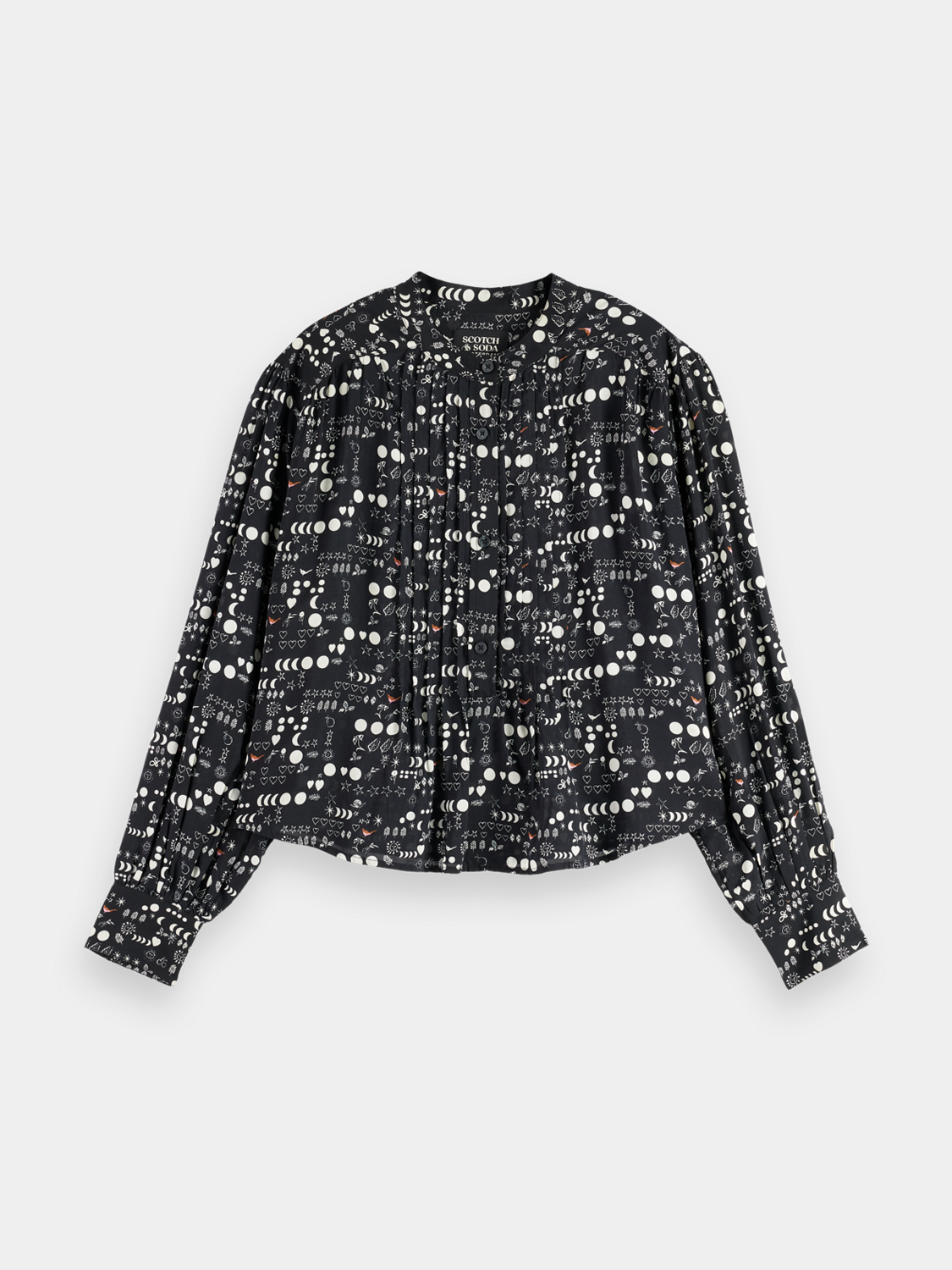 Printed pintuck shirt - Moon Gardening