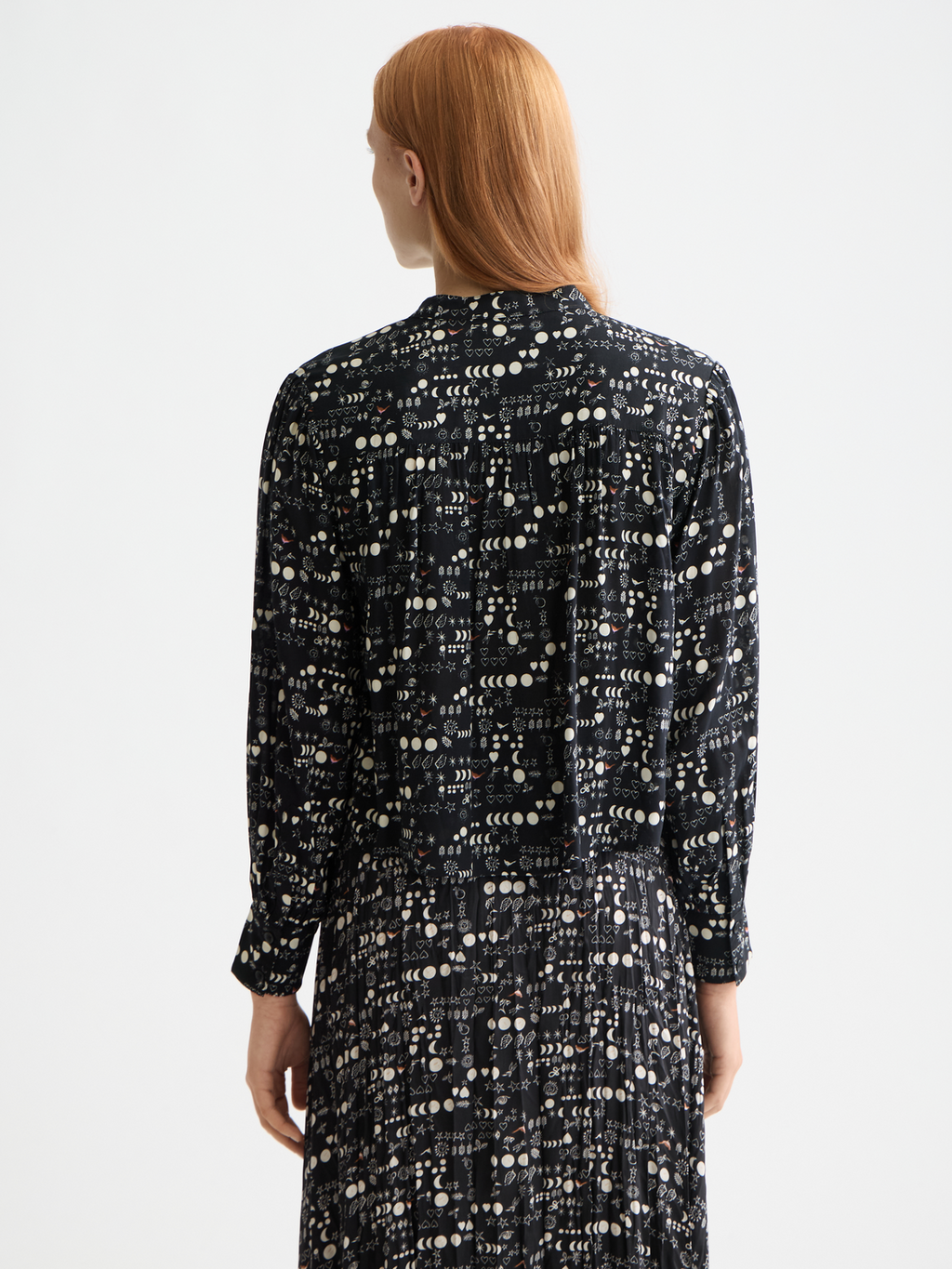 Printed pintuck shirt - Moon Gardening