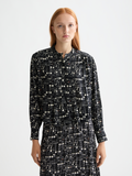 Printed pintuck shirt - Moon Gardening