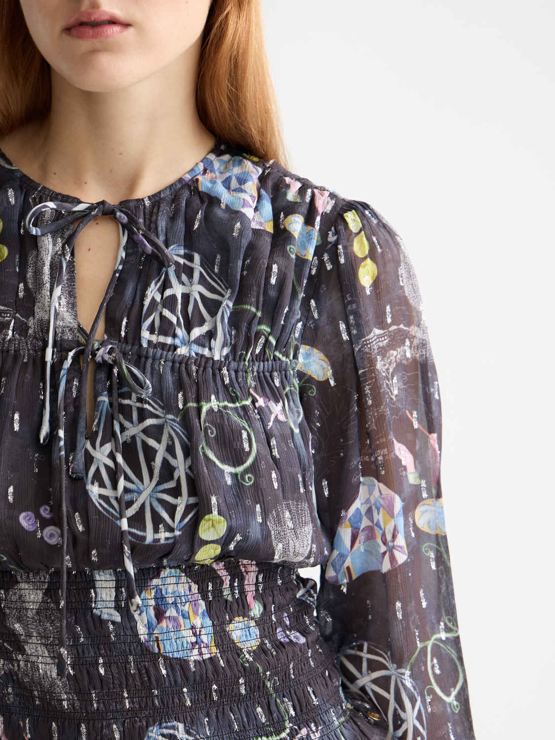 Smocked waist top - Black Mountain