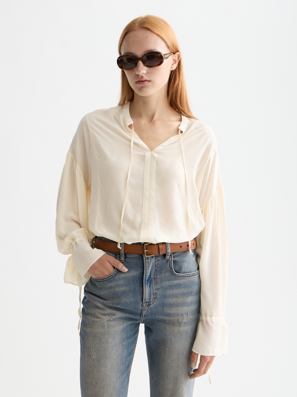 Draw string blouse - Eggnog